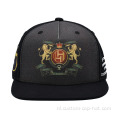 Aangepaste 5 paneel zwarte snapback caps